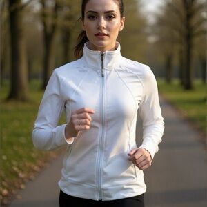 Jockey White Zipper Jacket Size S fall